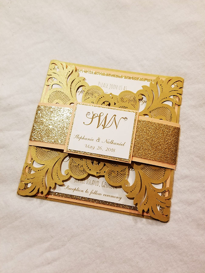 Lasercut custom invite from Couture By Invitation